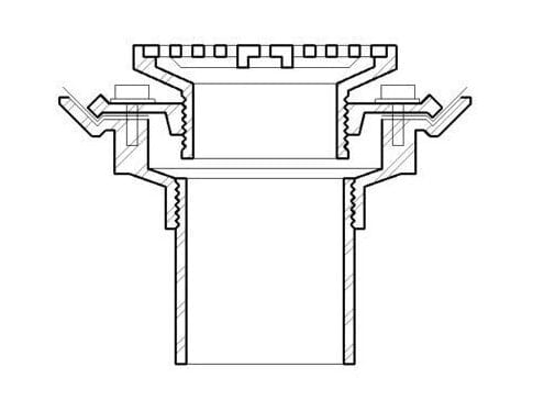 Floor Drain with Waterproofing Section 2D Revit