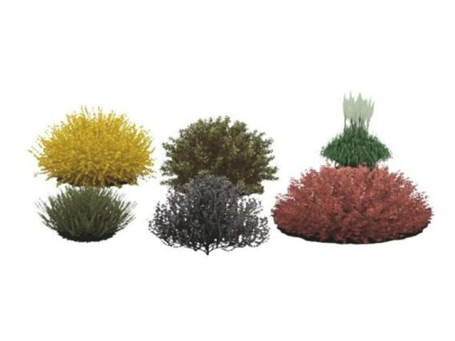 multiple bush shrub plants rpc revit