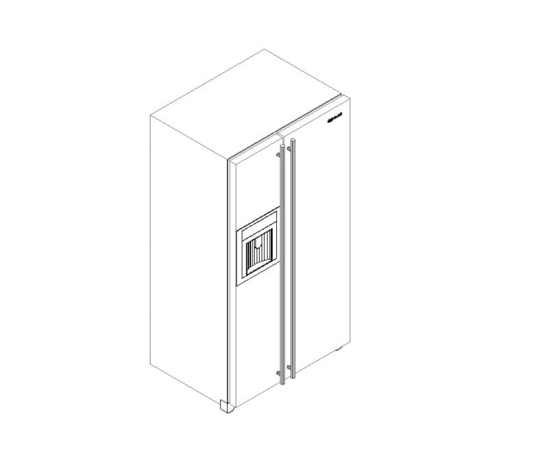 side by side refrigerator revit family