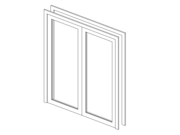 Door Interior Double Glass Panel Revit Family | BIM Library