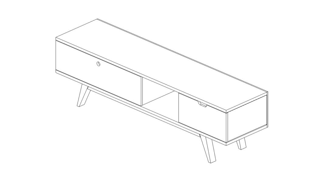 Media console TV stand Revit family