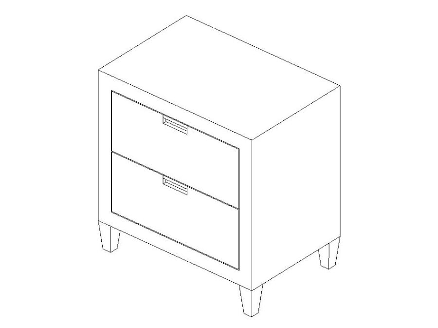 Nightstand two drawers Revit family BIM Library