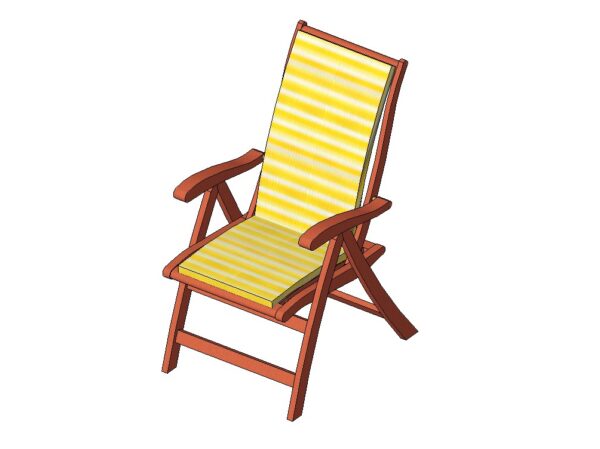 Outdoor reclining chair Revit family for landscape projects