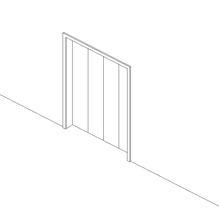 Bifold door Revit family four panels
