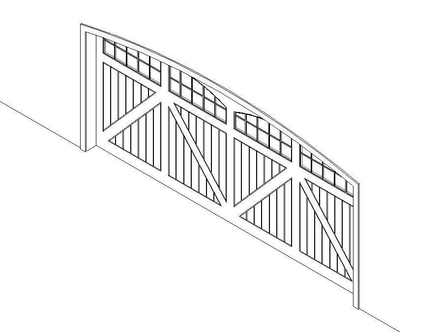 Garage Door With Arched Header Revit Family BIM Library   Door Garage Carriage E1703803763198 