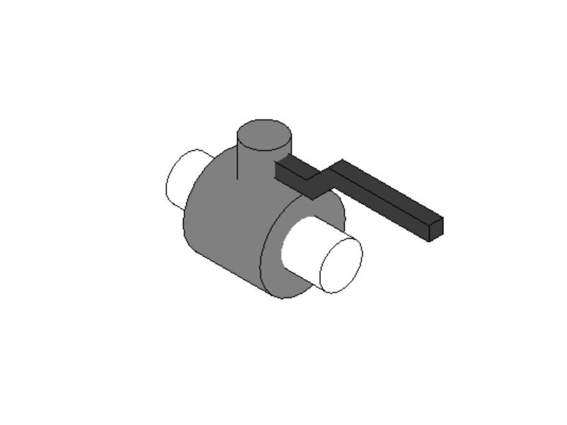 Tubing, ButtWelded, Ball Valve Revit family BIM Library