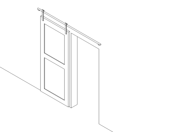 barn door stile rail revit family