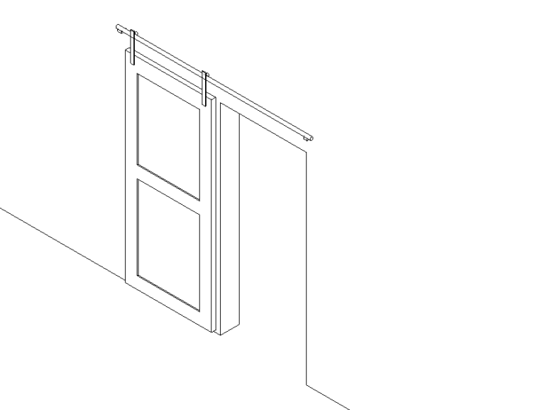 barn door stile rail revit family