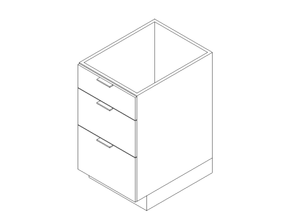 base cabinet three doors revit family