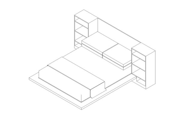 bed bookcase headboard revit family