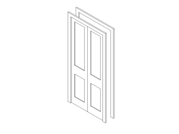 bifold door 2 panel wood revit