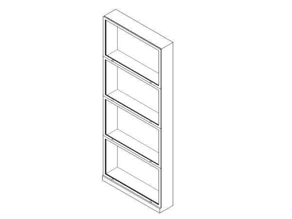 bookcase glass doors revit family