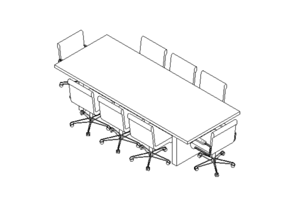 conference table eight seats revit family