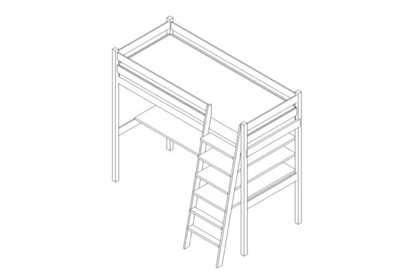 loft bed desk revit family