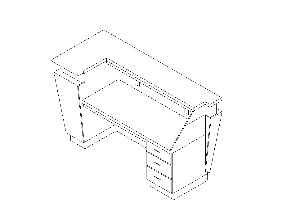 Reception Desk Small Revit Family | BIM Library