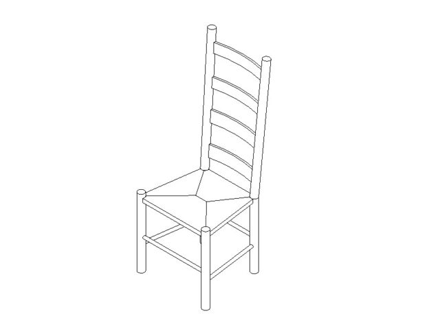 Chair dining high back Revit family