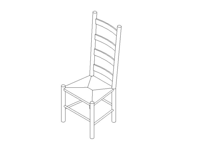 Chair dining high back Revit family