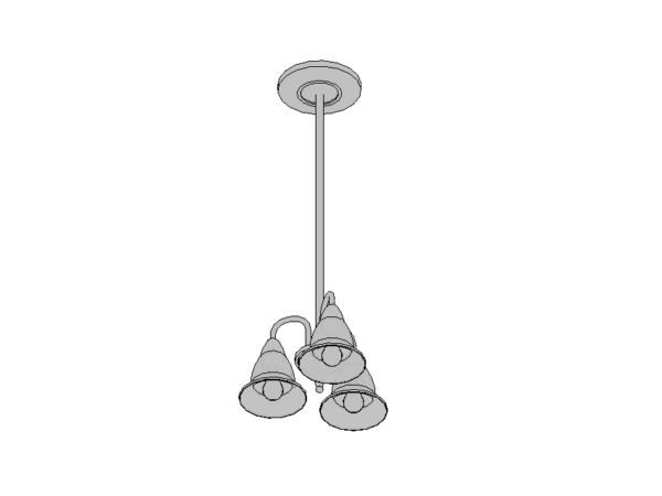 Chandelier 3 Light Sources Revit Family