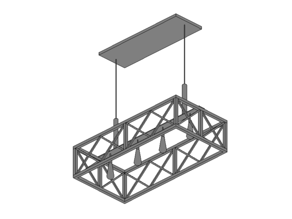 Chandelier Rectangular Truss Revit Family