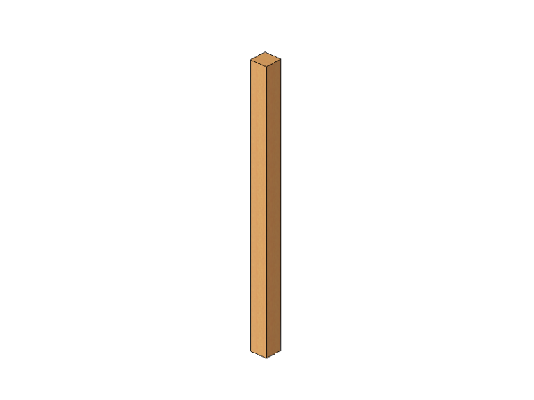 Column Wood Timber Revit Family