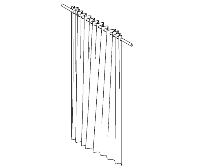 Curtain with Rod Revit family