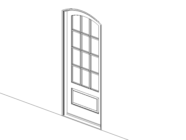 Arch Door Single French Revit Family