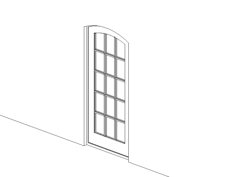 Arched door single Marvin Revit family