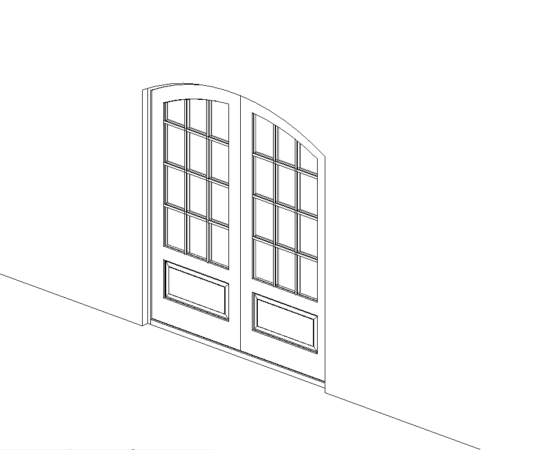 Double arched entry door Revit family