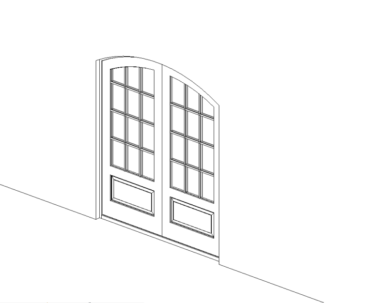 Double arched entry door Revit family