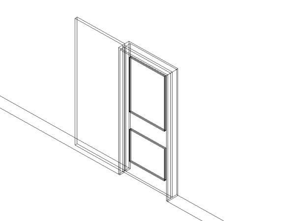 Door Interior Single Pocket Panel Wood Revit Family