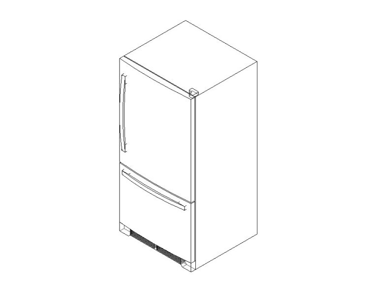 Fridge Bottom Freezer Revit Family