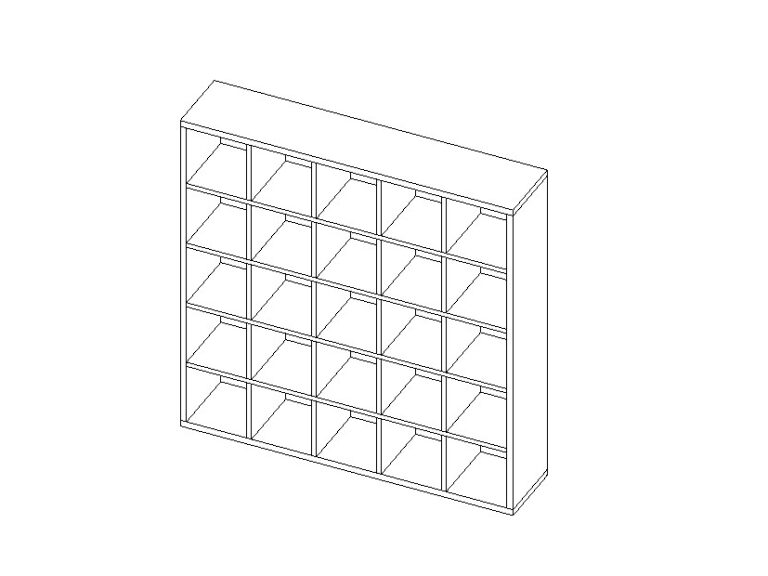 Furniture Bookshelf Grid Revit Family