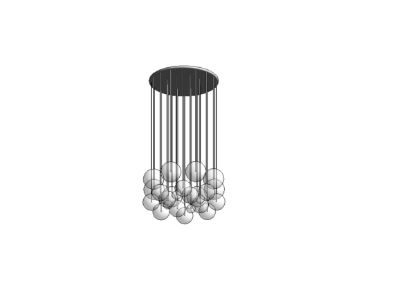 Lighting Bubble Cable Chandelier Revit Family