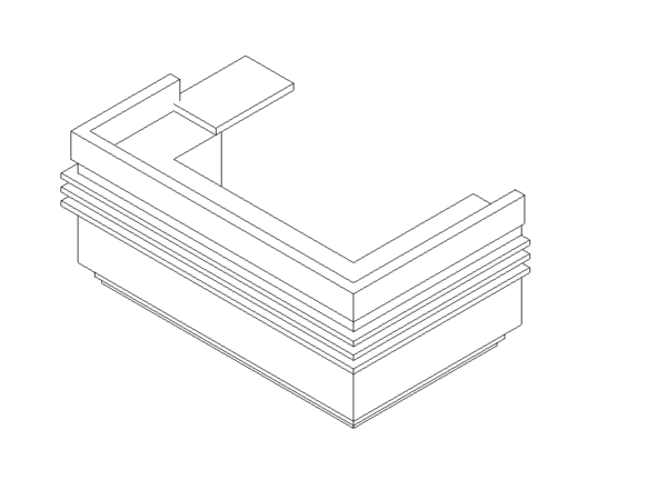 Reception Desk U Shape Revit family