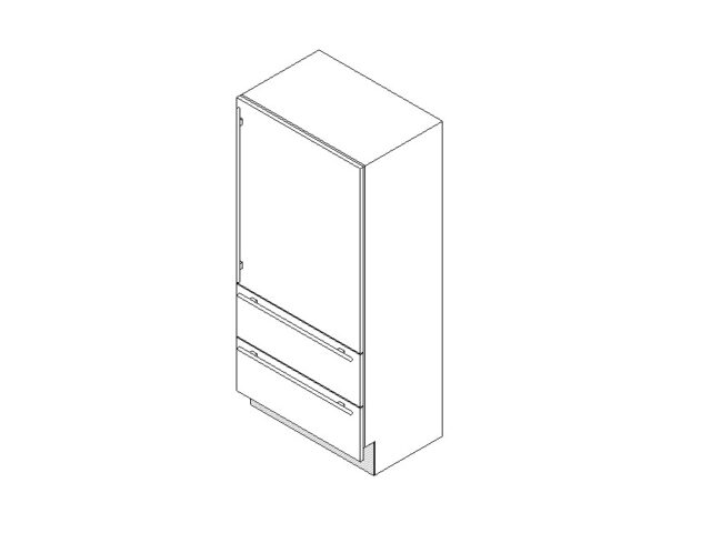 Refrigerator Built-in Bottom Freezer Revit Family