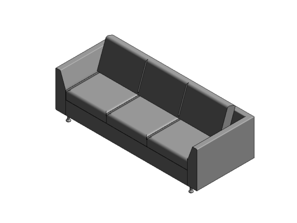 Sofa 3 seaters revit family