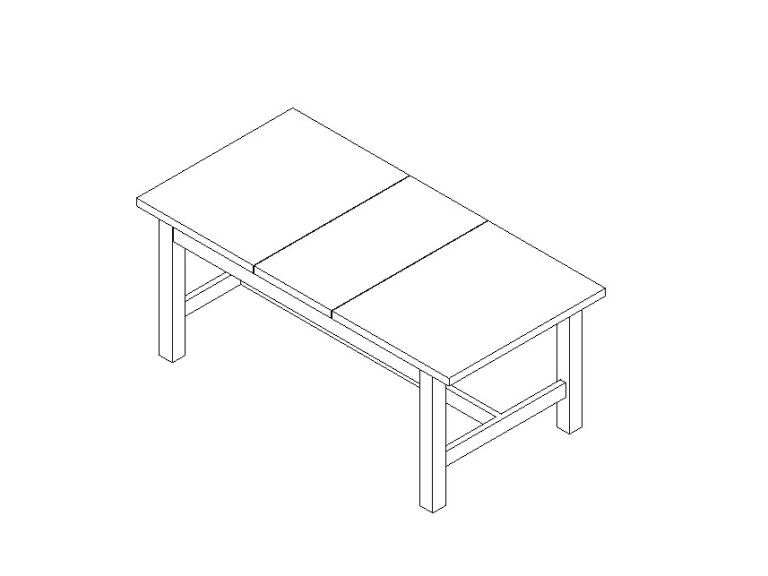 Table Dining Solid Wood Revit Family