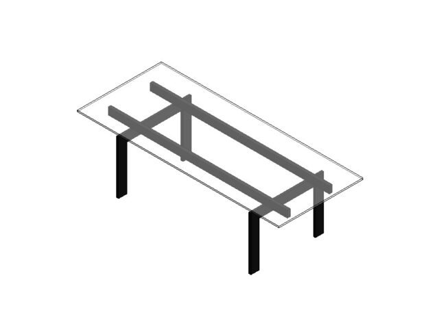 Table Dining Top Glass Revit Family