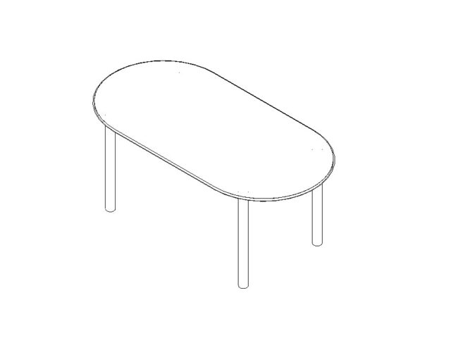 Table Oval Dining Revit Family