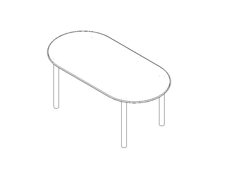 Table Oval Dining Revit Family