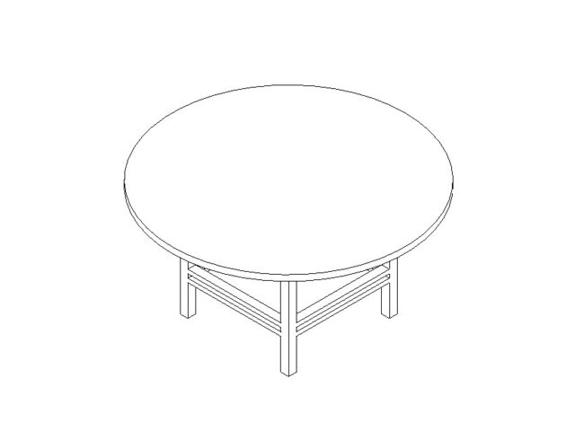 Table Round Dining Revit Family