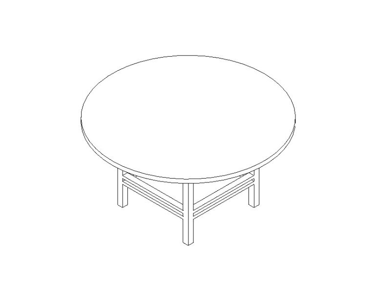 Table Round Dining Revit Family