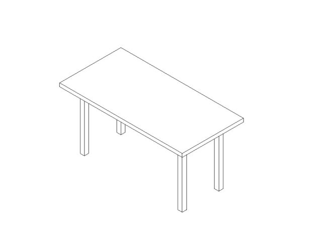 Table Simple Rectangular Revit family