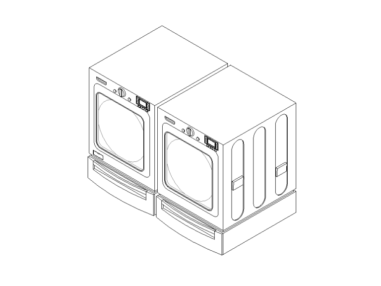 Washer Dryer Combo Front Load Generic Revit Family