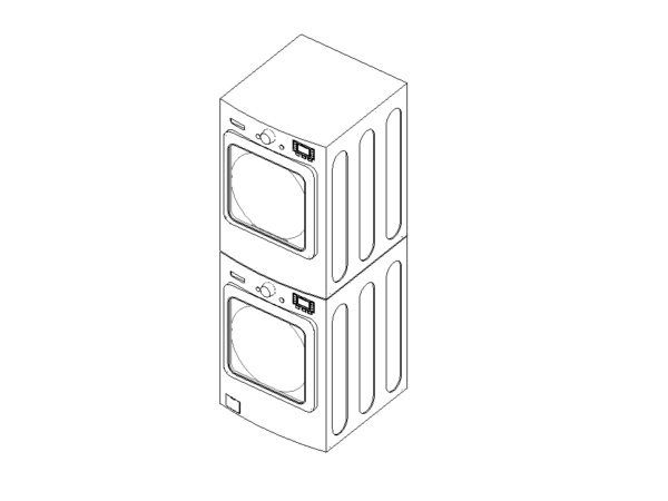 Washer Dryer Stacked Front Load Generic Revit Family