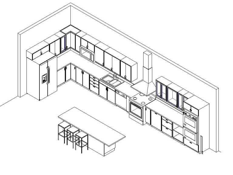 Kitchen Revit model 01