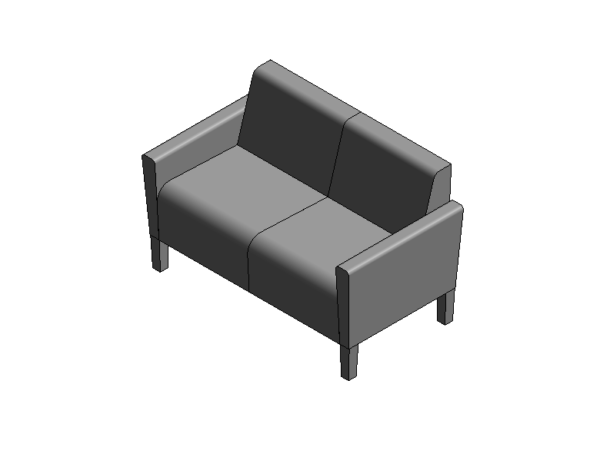 Sofa two seater revit