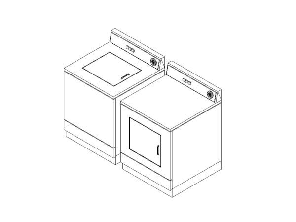 Washer dryer side by side generic Revit family