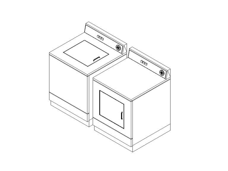 Washer dryer side by side generic Revit family