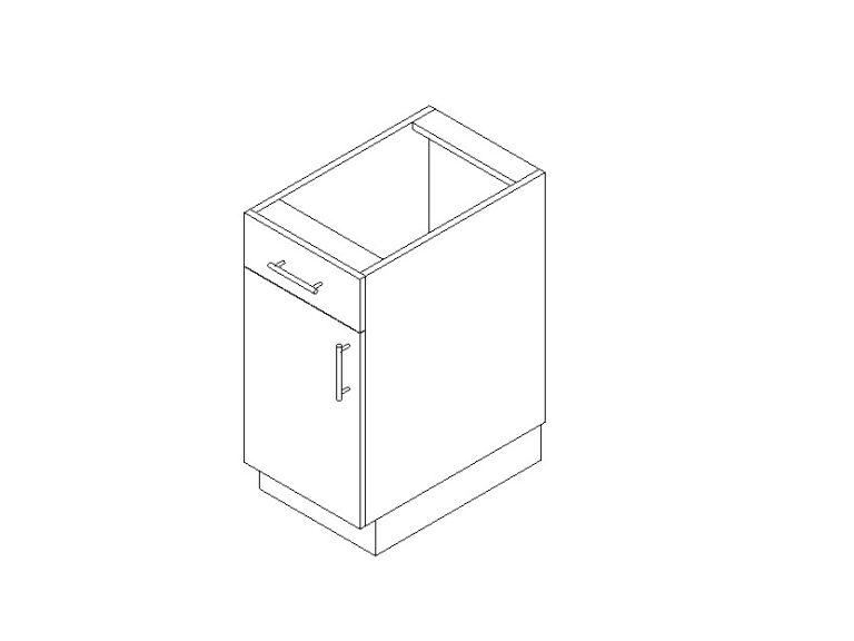 Cabinet base one door-one drawer Revit family